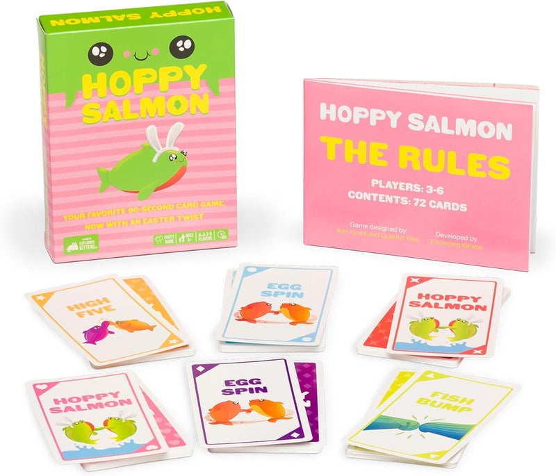 Exploding Kittens Hoppy Salmon 3-6 Players - Ages 6+ - 90 Second Rounds - Easy to Learn Quick Matching Card Game - Party Game, Family Game Night, Kid and Adult Card Game - Image 3